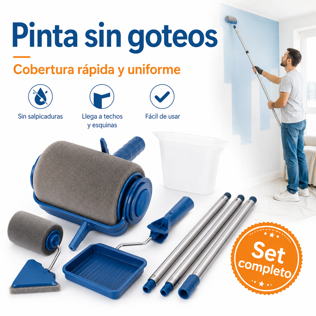 Set de Rodillos de Pintura Antigoteo